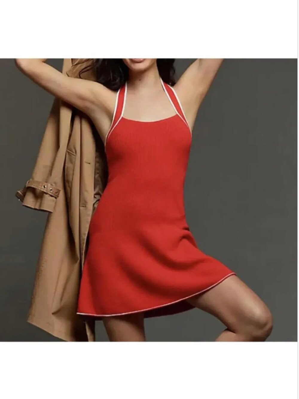 Anthropologie Daily Practice dress Size XS Red Tennis Mini Knit